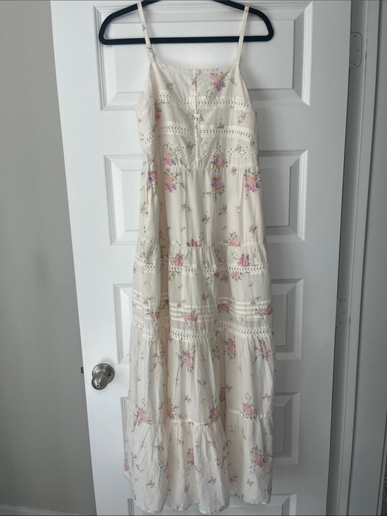Universal Thread Dresses & Skirts - Universal Thread Cream Floral Maxi Dress with Pink Accents